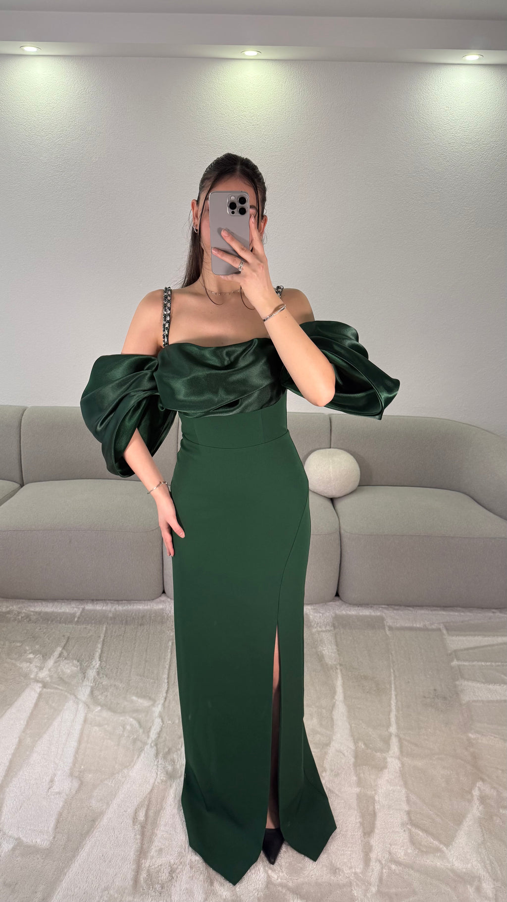 Aria Dress - Emerald green