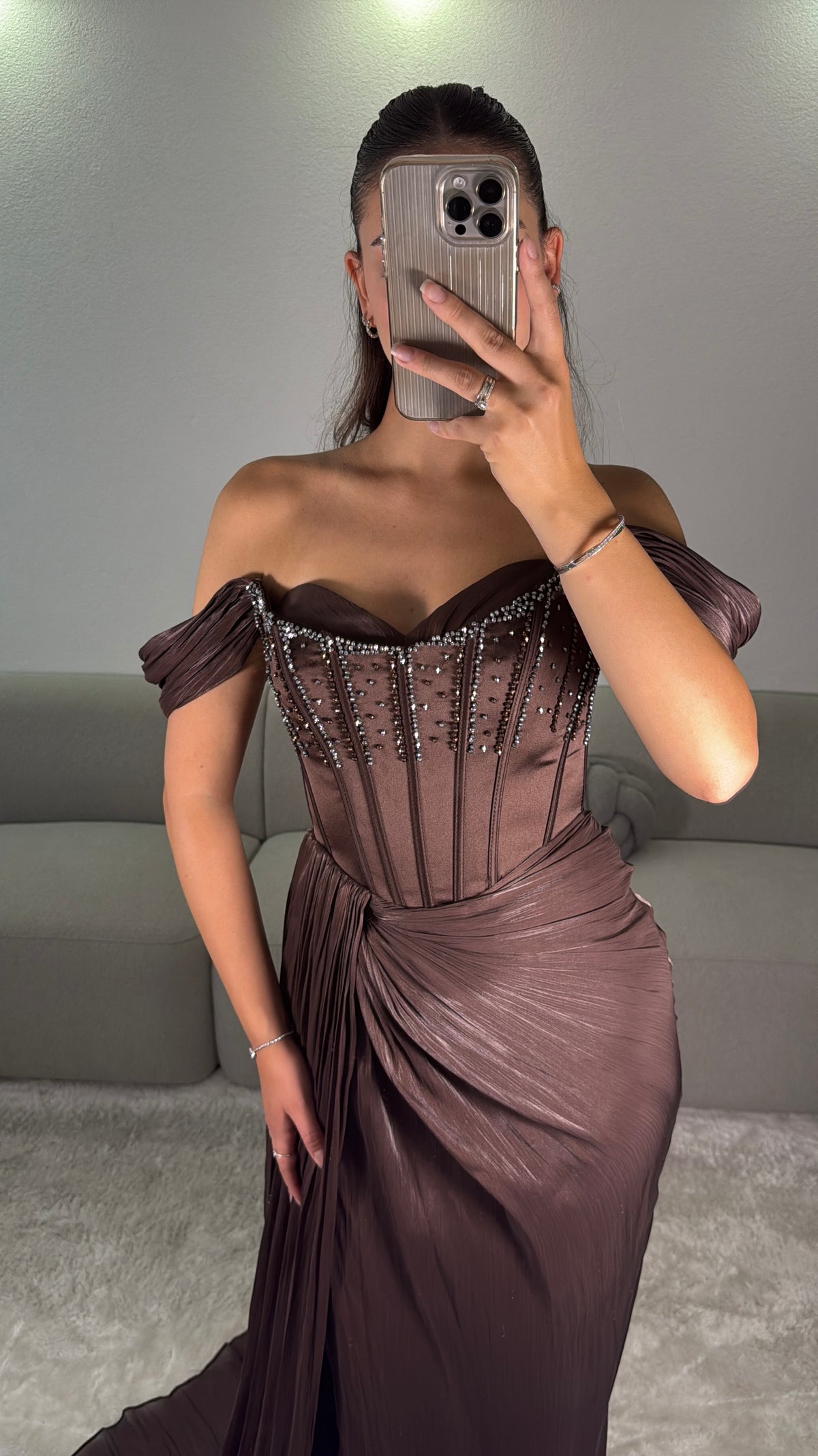 Inaya Dress - Brown