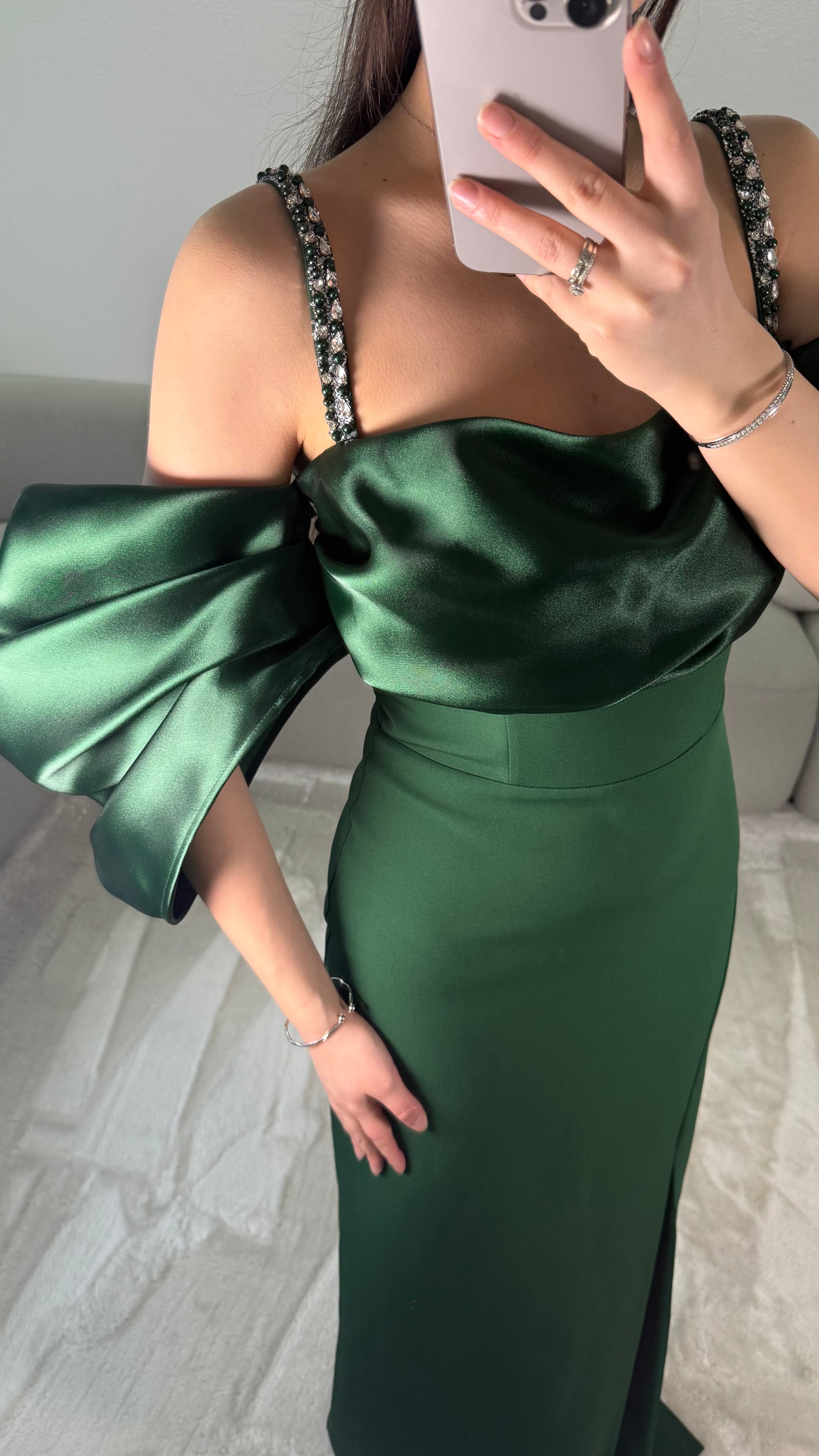Aria Dress - Emerald green