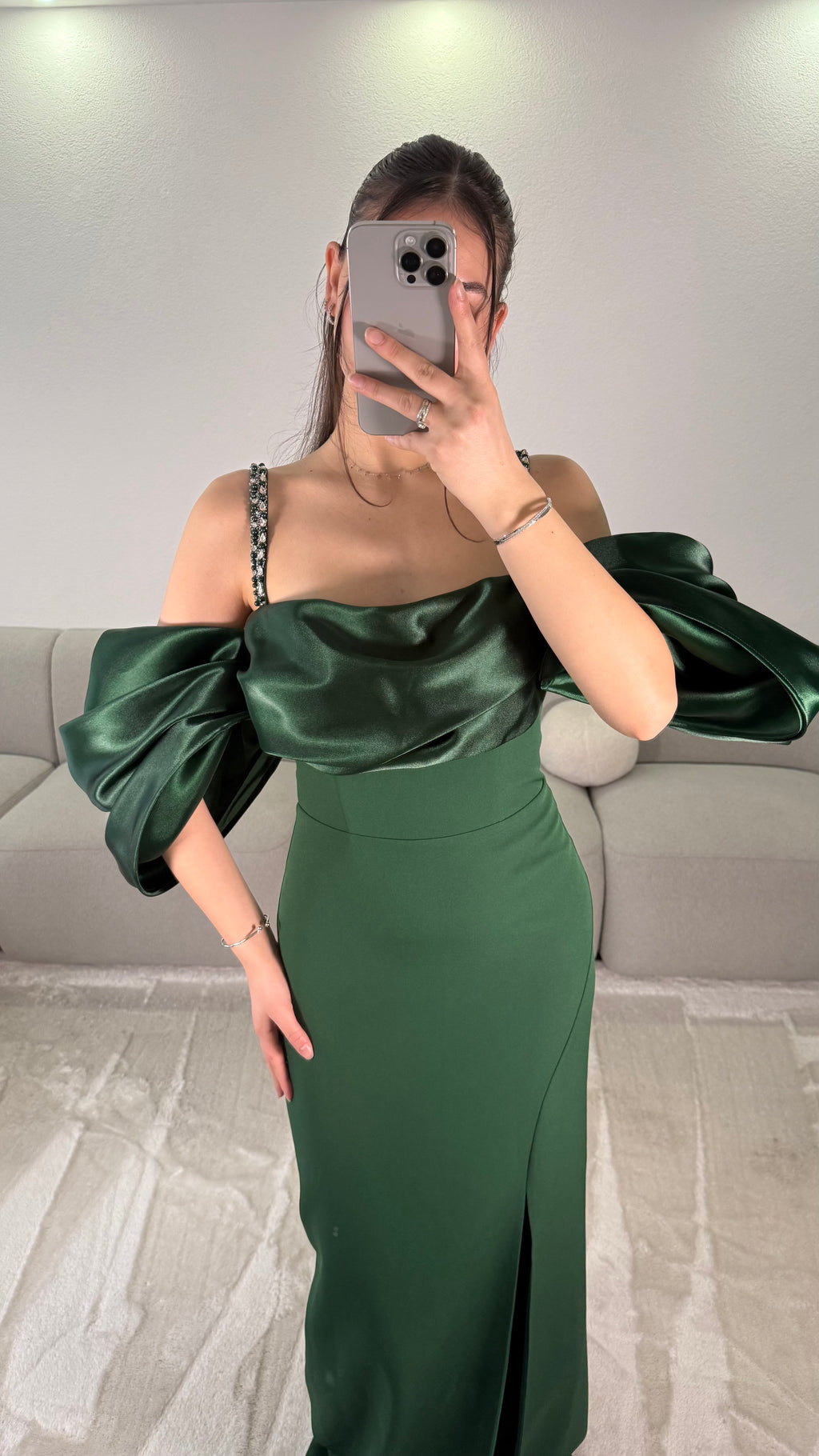 Aria Dress - Emerald green