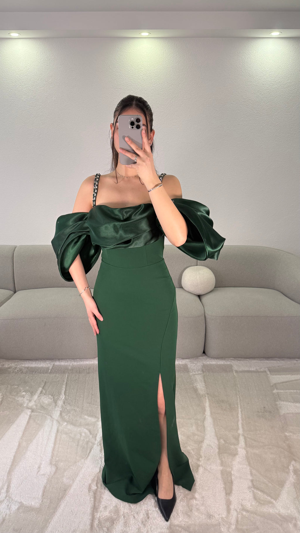 Aria Dress - Emerald green
