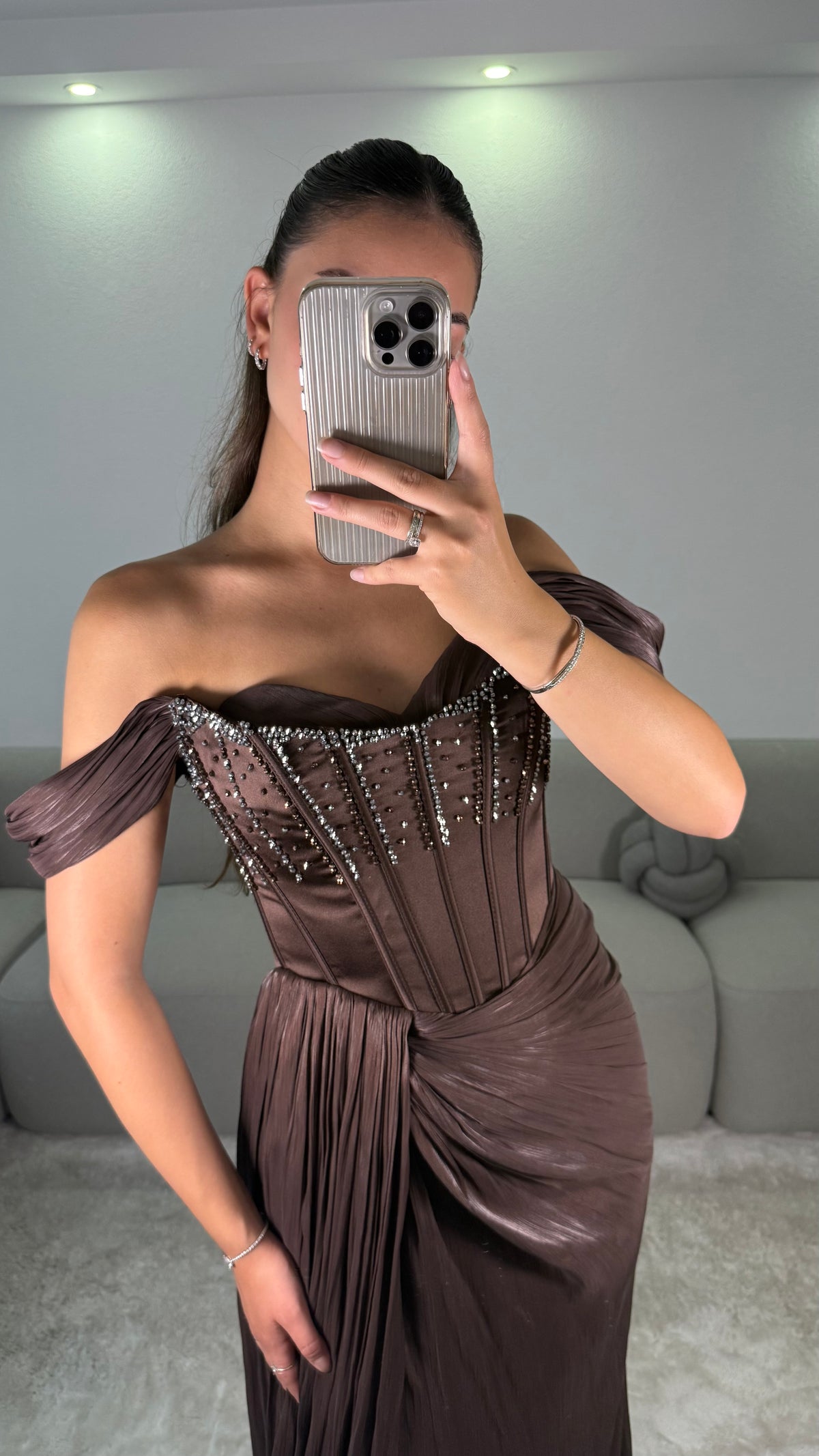 Inaya Dress - Brown