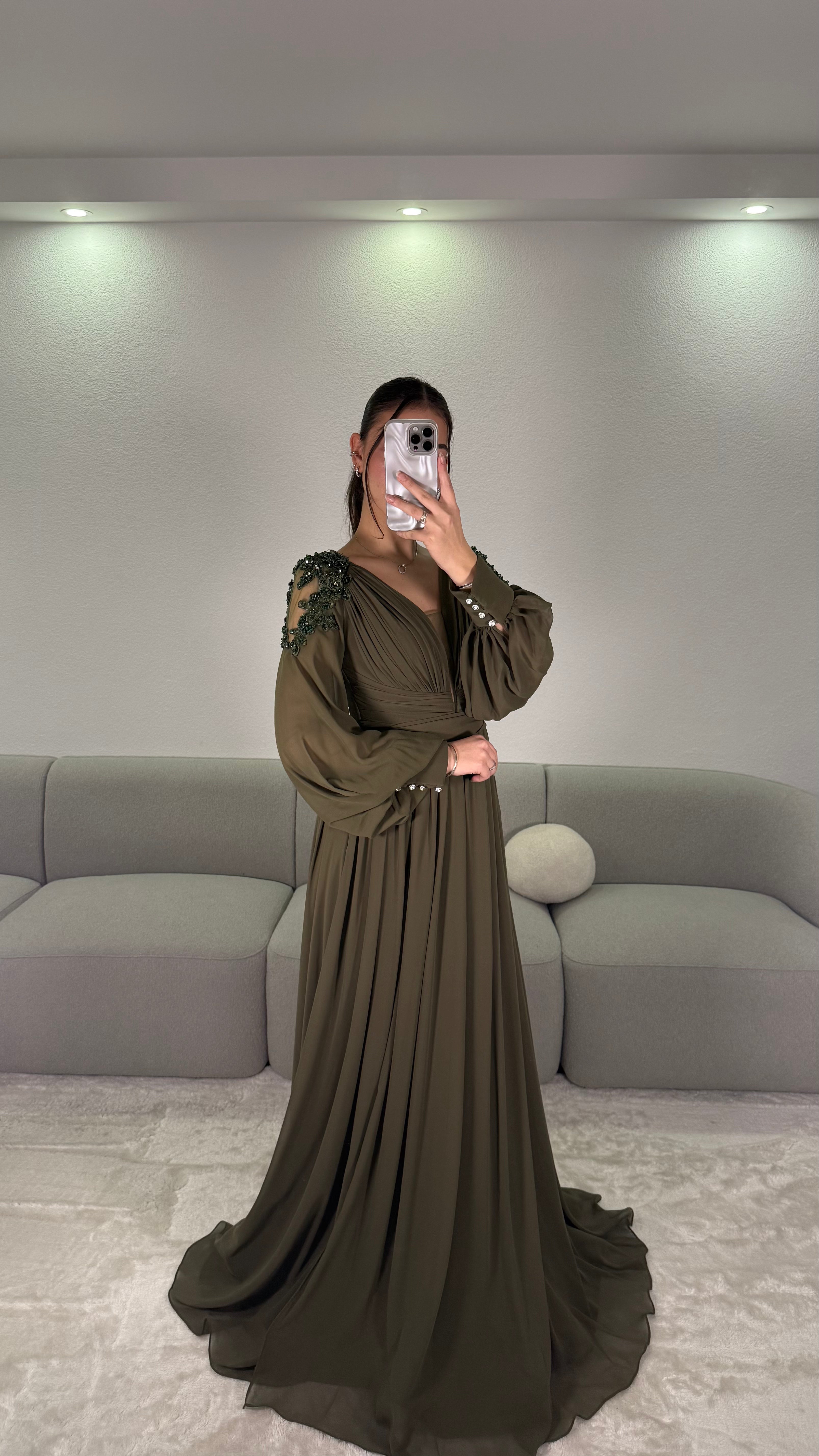 Asmin Dress - Khaki green